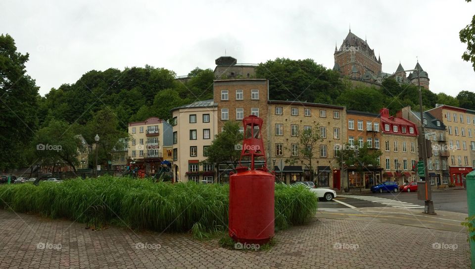 We can see behind up, The Frontenac Castle of Quebec city in Canada.