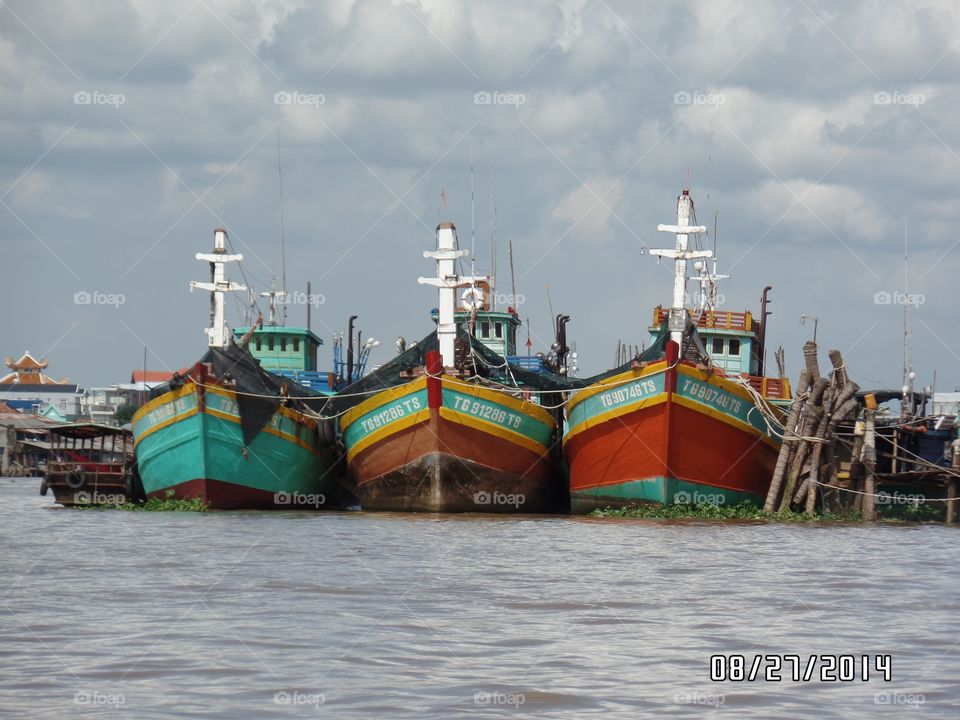 Fishing Boats. Fishing Boats on MeKong Delta, Vietnam