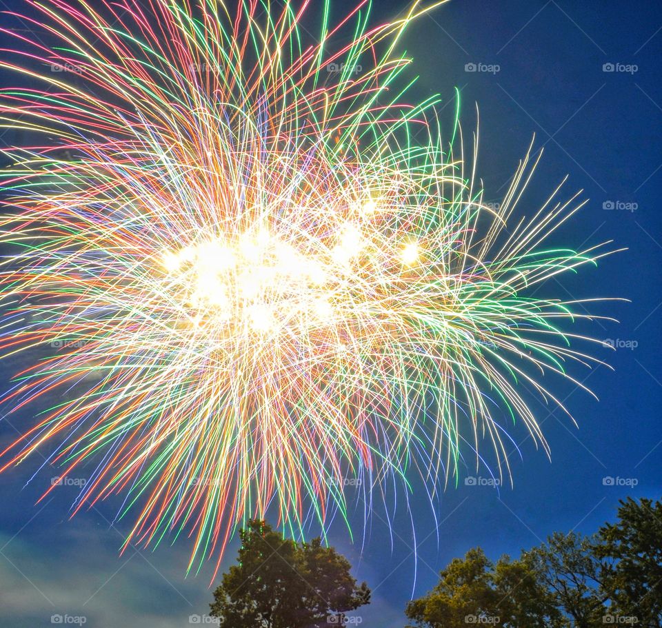 Fireworks long exposure