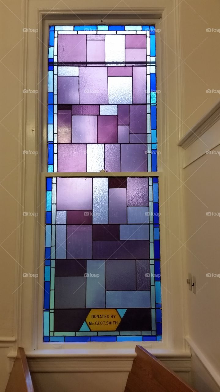 stained glass in purples