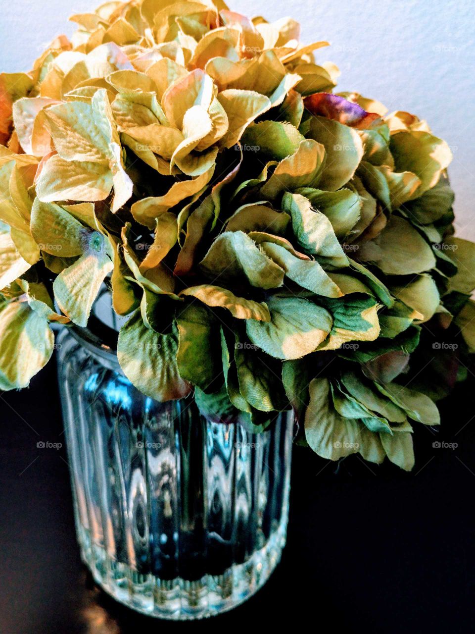flowers in a crystal vase
