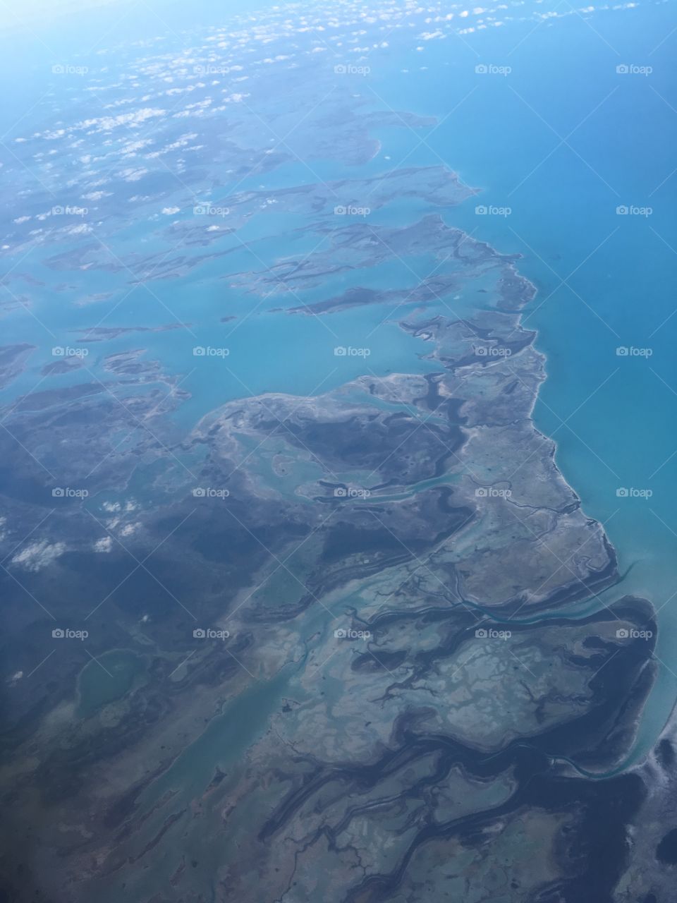 Possibly the island of Andros as seen from an aerial view