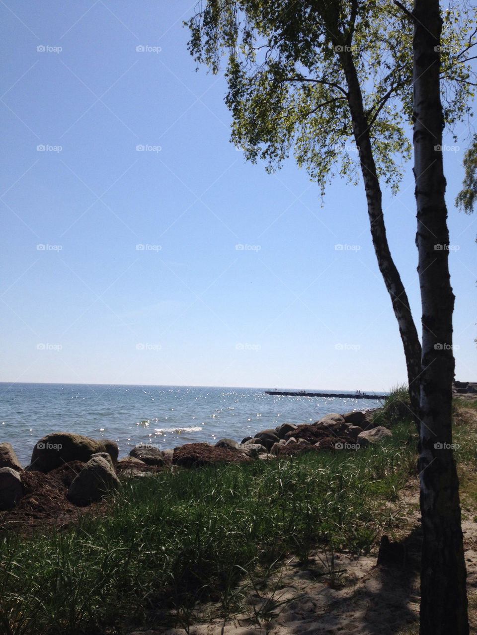 beach ocean sky sweden by jesja782