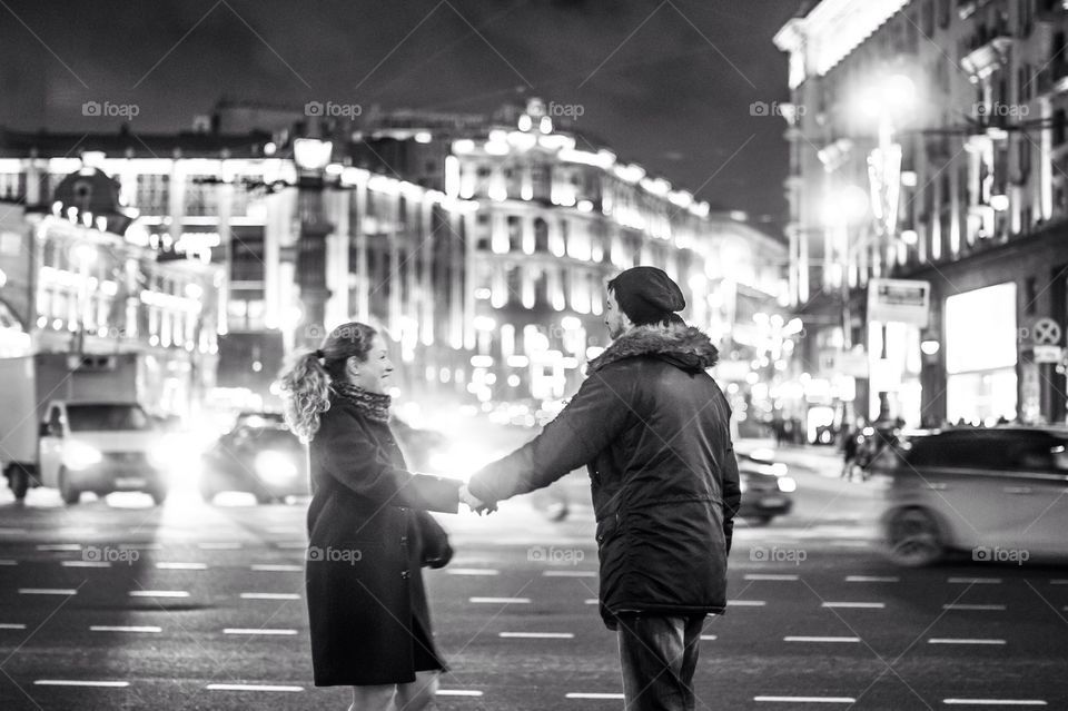 Happy couple on a date