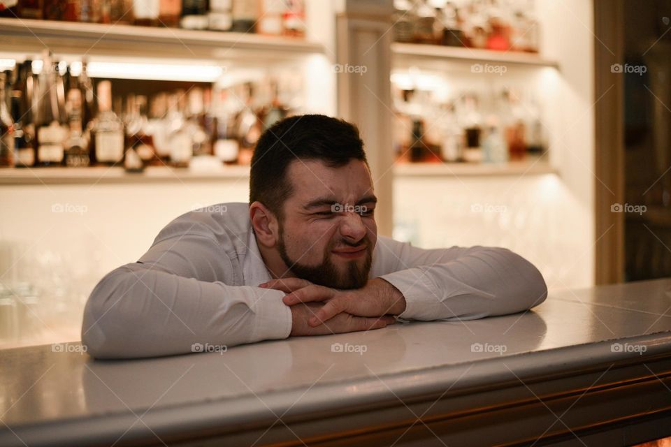 Bartender at the bar