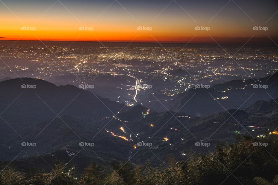 Beautiful mountain night view scenery