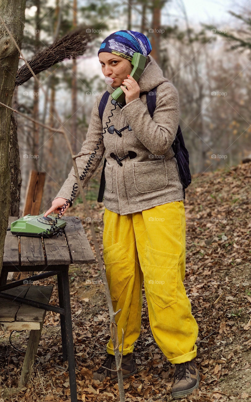 Loose style portrait in the forest