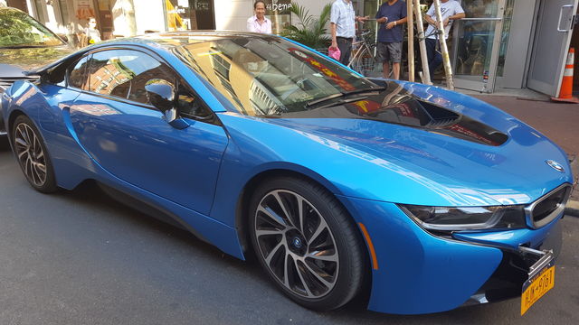 Metallic blue car