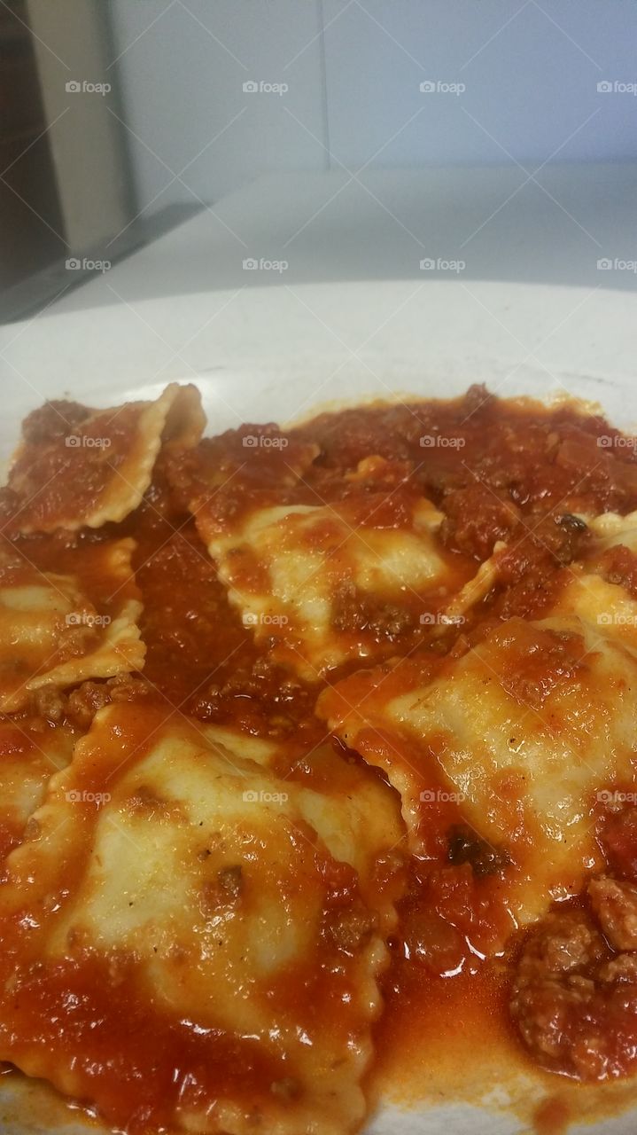 sausage ravioli with meat sauce
