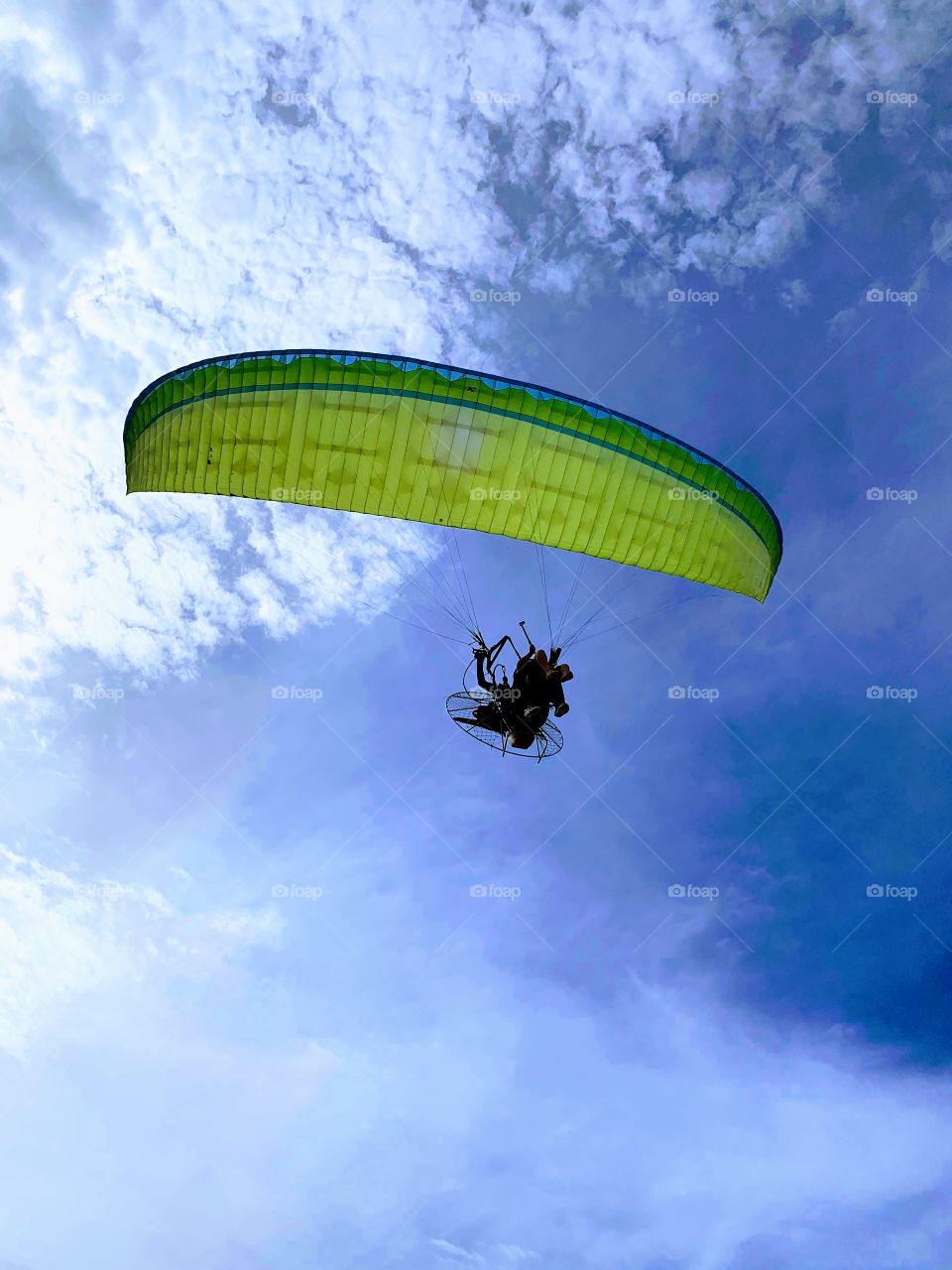 Paraglider in Fortaleza beach, Brazil 