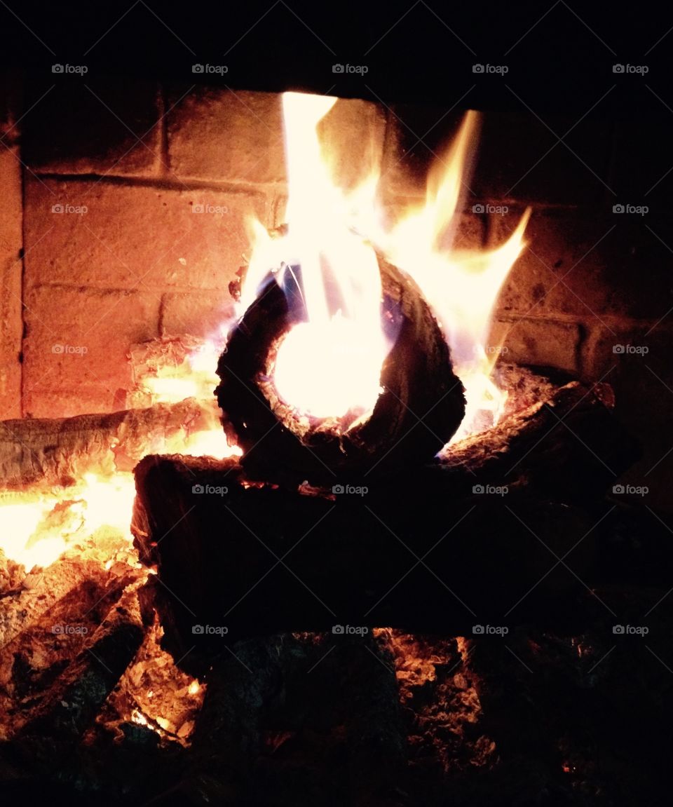 Hollow log fire. Hollow log fire