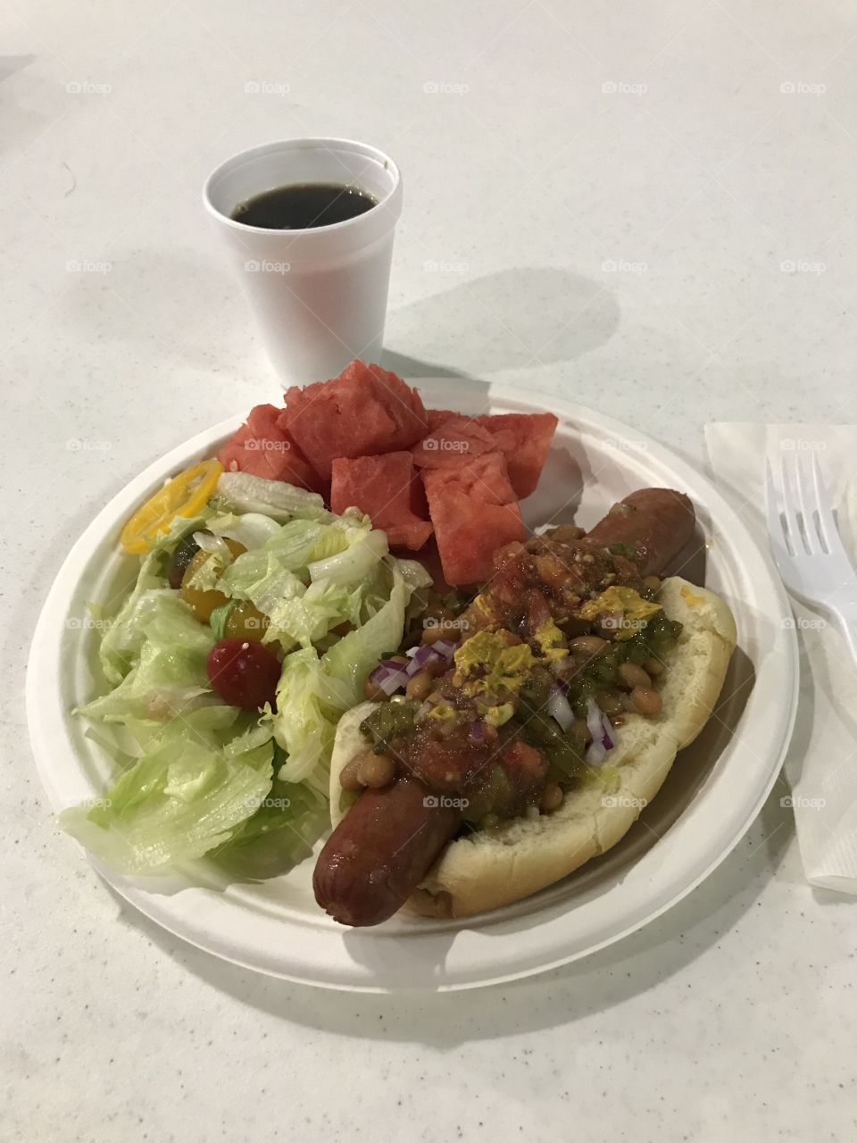 Hot dog dinner at church.