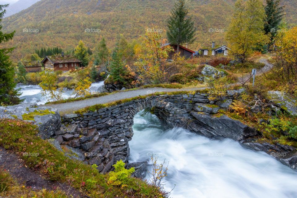 Old stone bridge in Norway