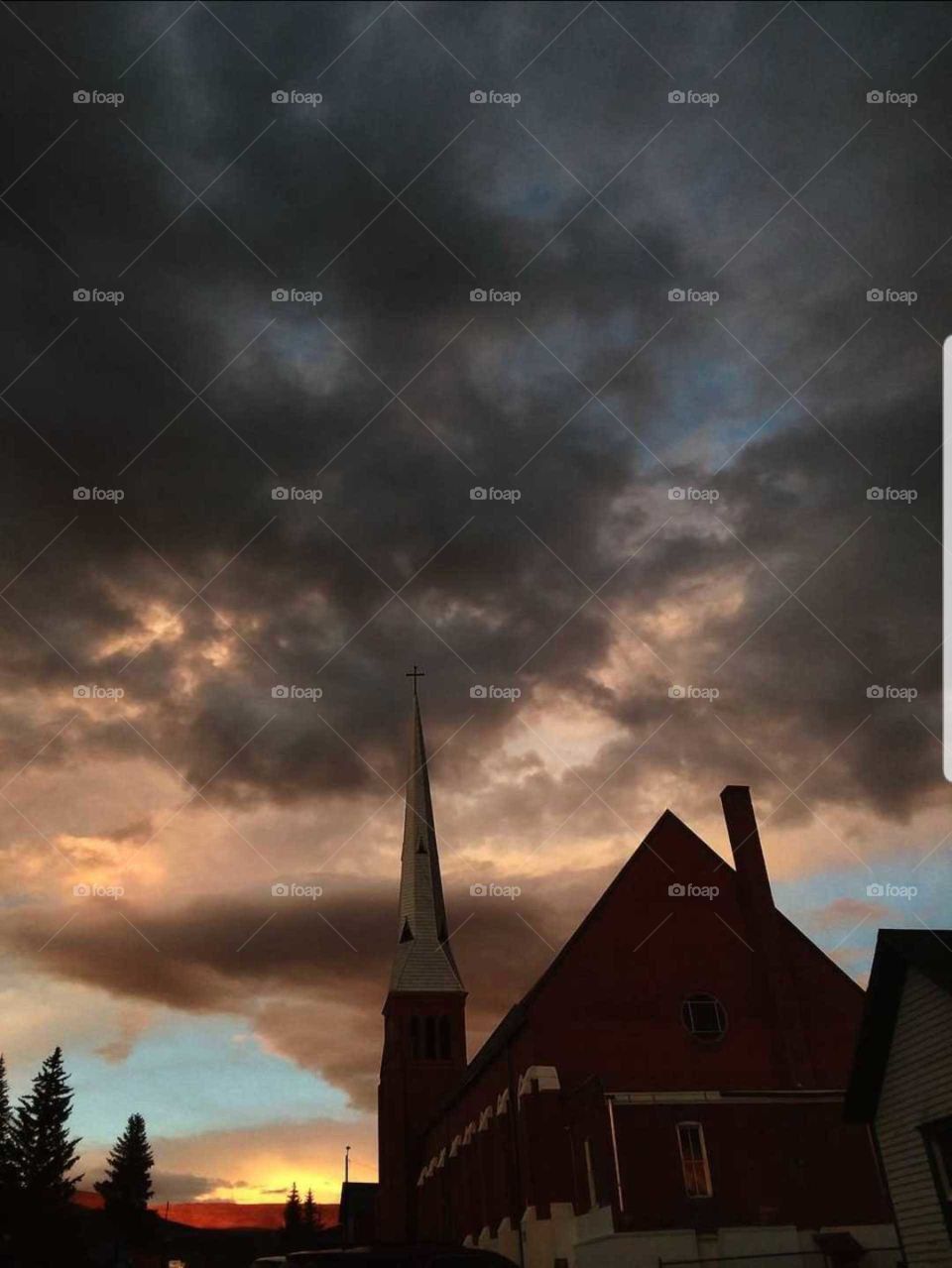 Church sunsets in Gunnison, Colorado