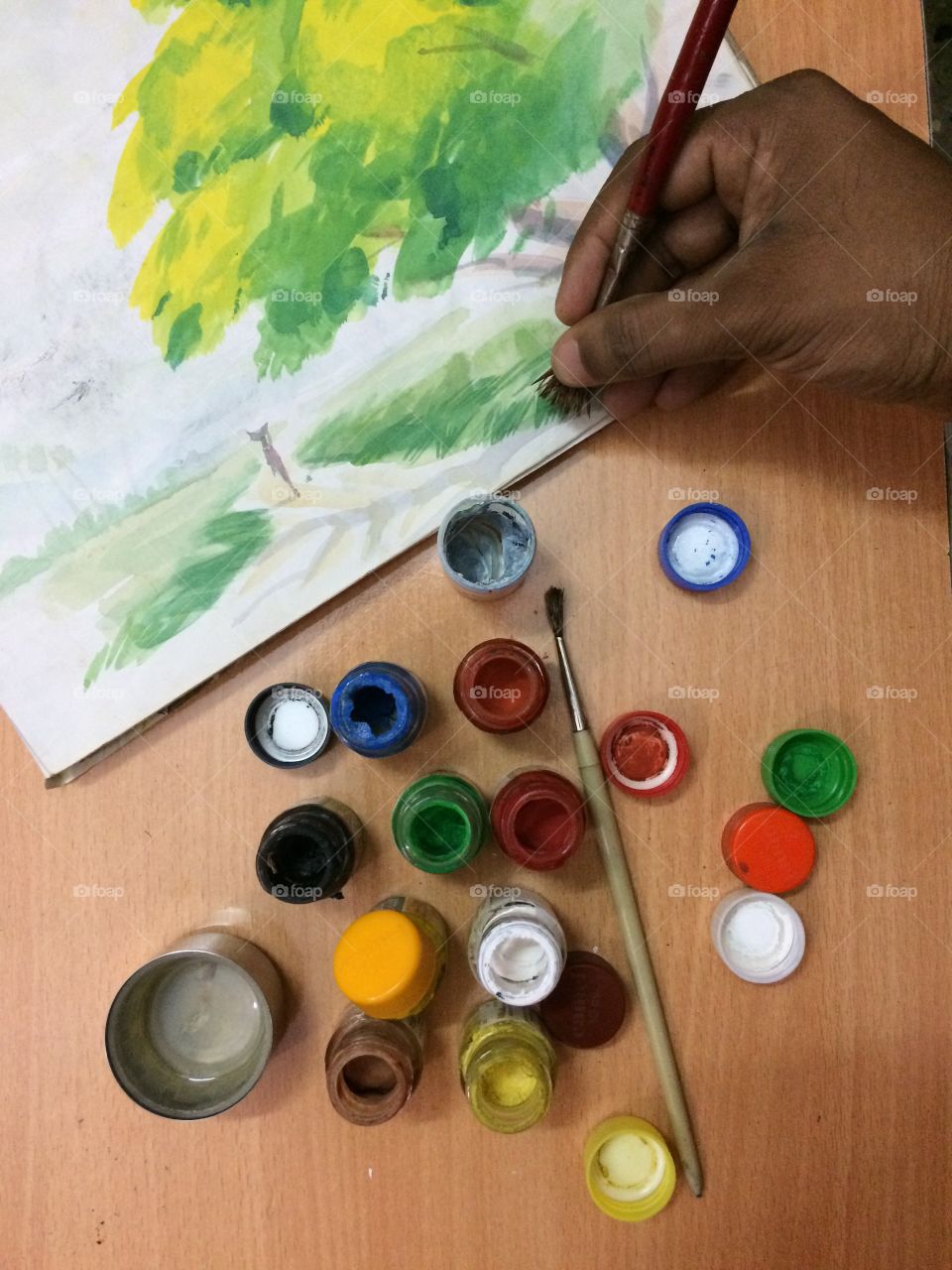 colourful painting on the paper, i like painting and my hobby also.