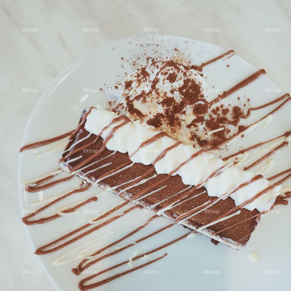 Cake slice in plate