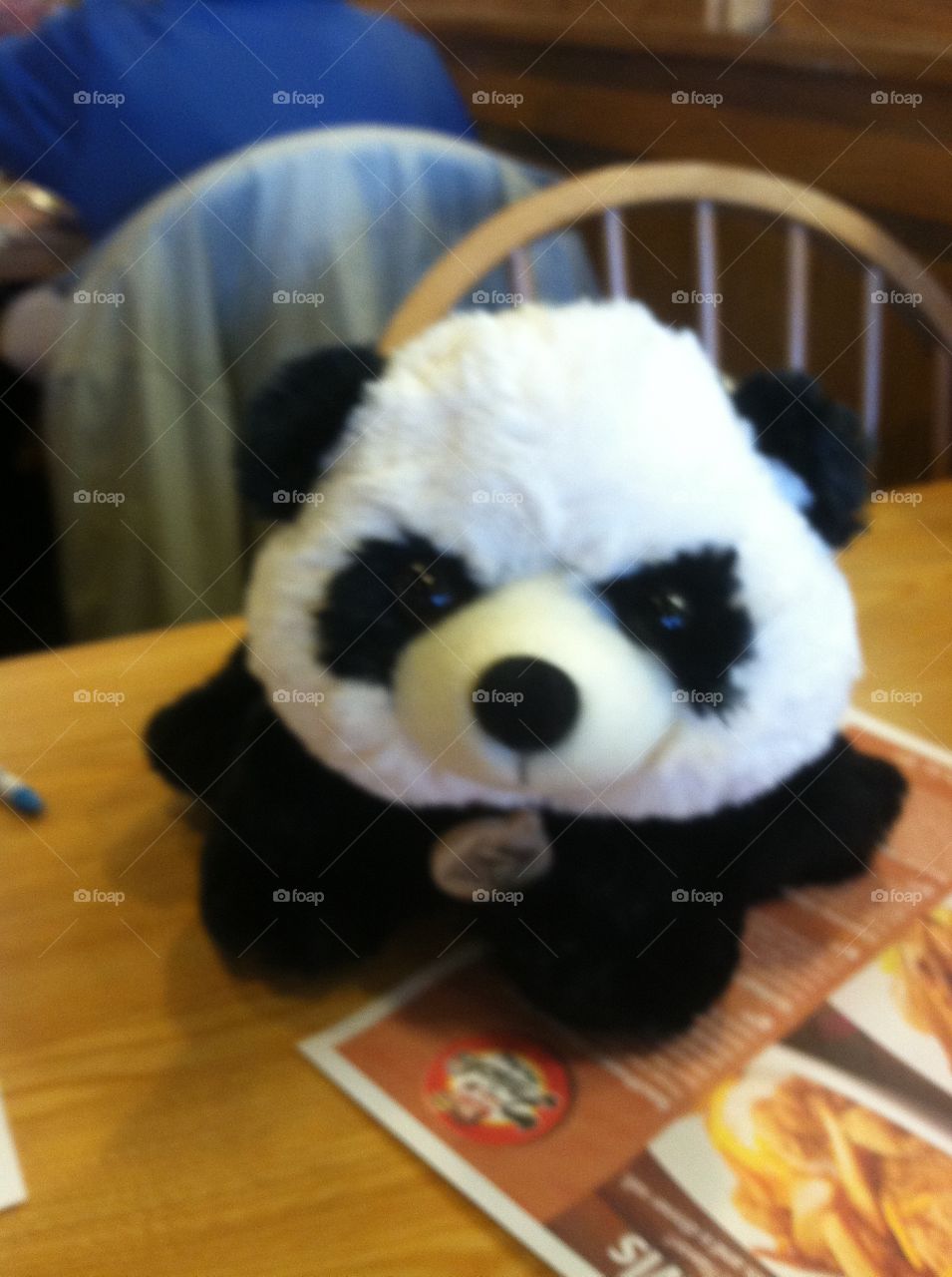 This panda is staring at me!!!. Favorite child's toy, stuffed panda scares me with it's angry face. I always feel like it is staring at me!