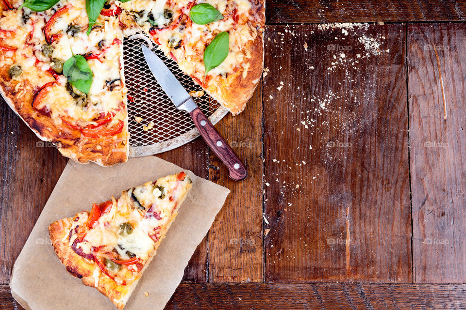 Homemade pizza on the table