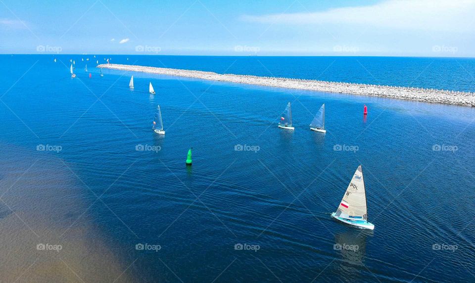 Sail boats racing