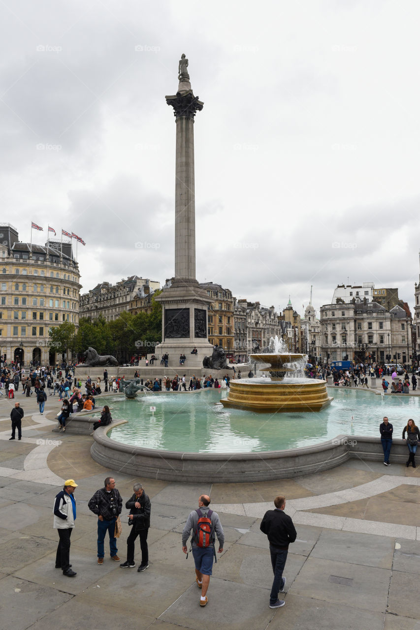 Trafalgar Square in London.