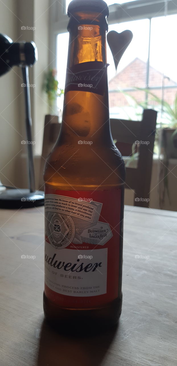 cold beer on the table on a hot dag