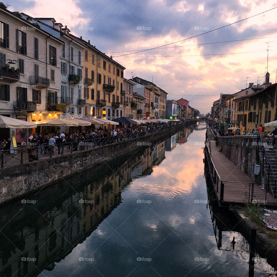 Navigli district in Milan, Italy