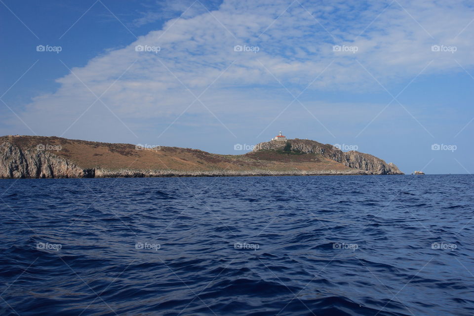 Palagruza island at adriatic sea