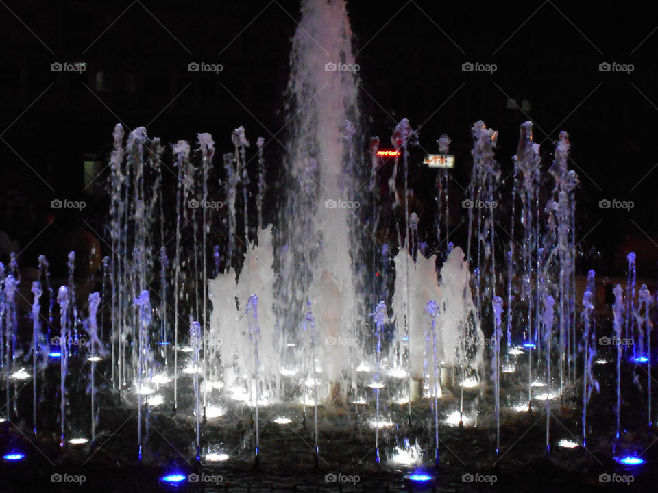 water fountain with light