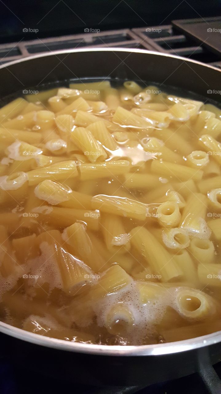 rigatoni coming in frying pan