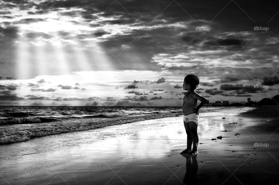 a boy at the beach