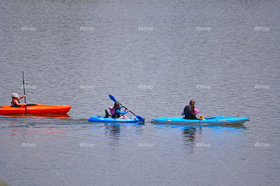 Kayaking in the summer.