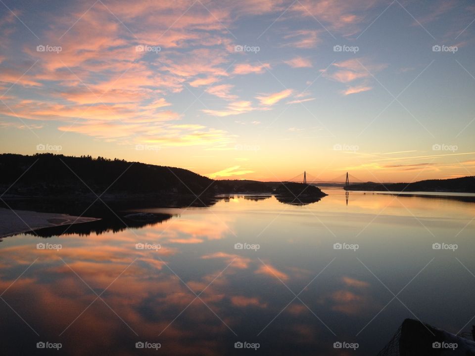 A calm sunset in February