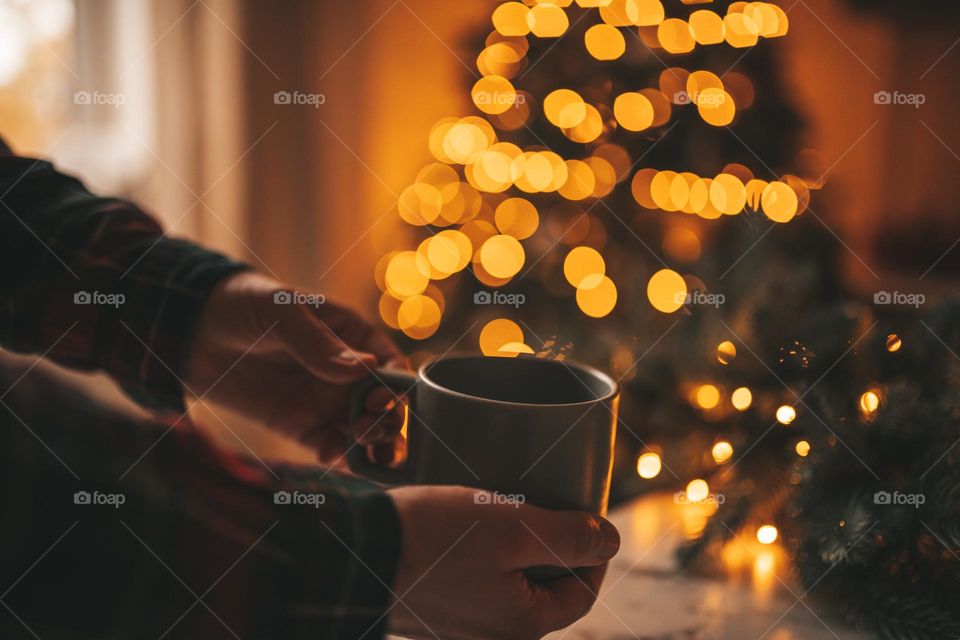 time to enjoy a hot cozy drink on Christmas holidays
