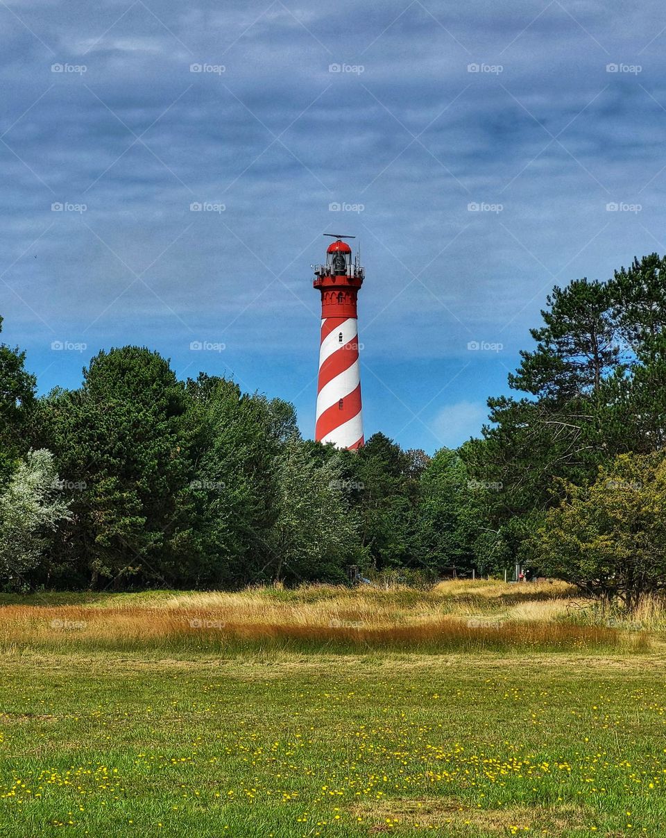 Light house in the dunes of Burgh Haamstede in the Netherlands