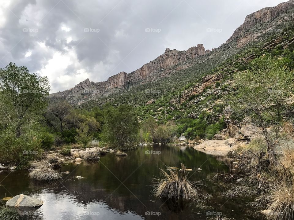 Nature Mountain Landscape - Sabino Canyon in Tucson, Arizona 