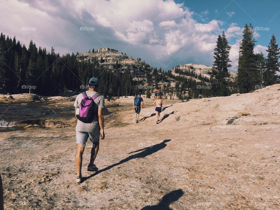 Hiking walking at Yosemite National Park