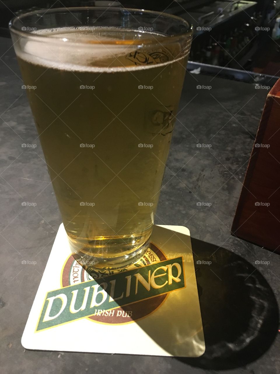 A drink at an Irish pub
