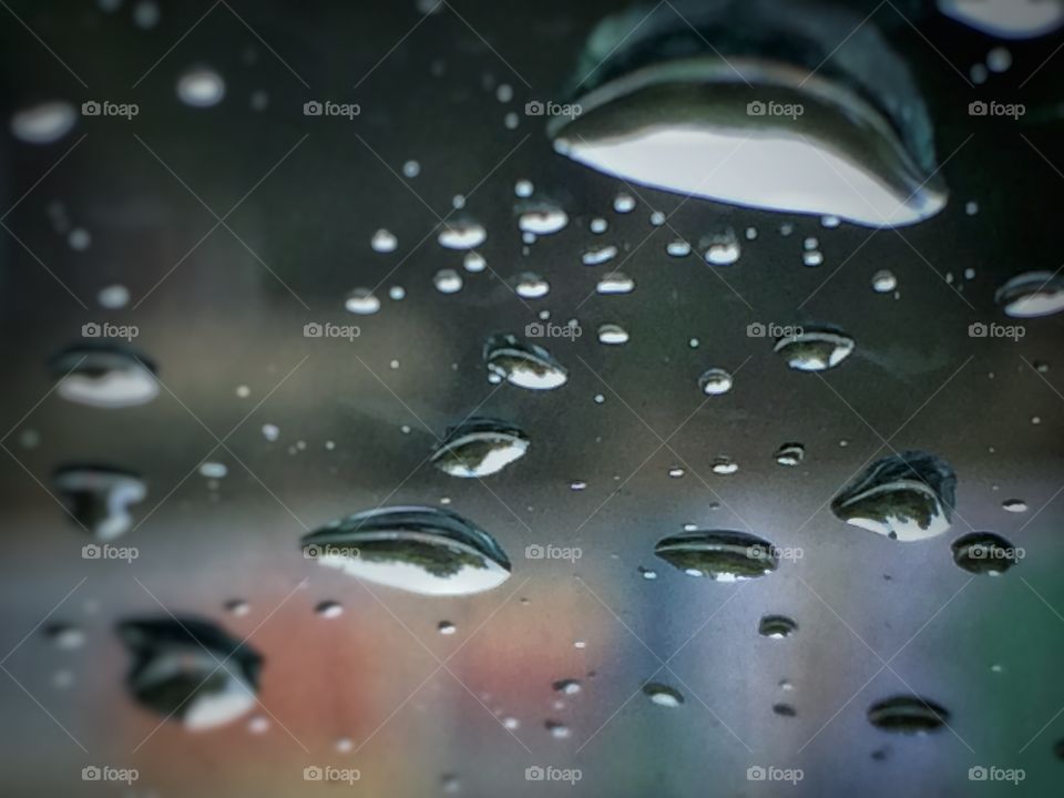 Raindrops close up 