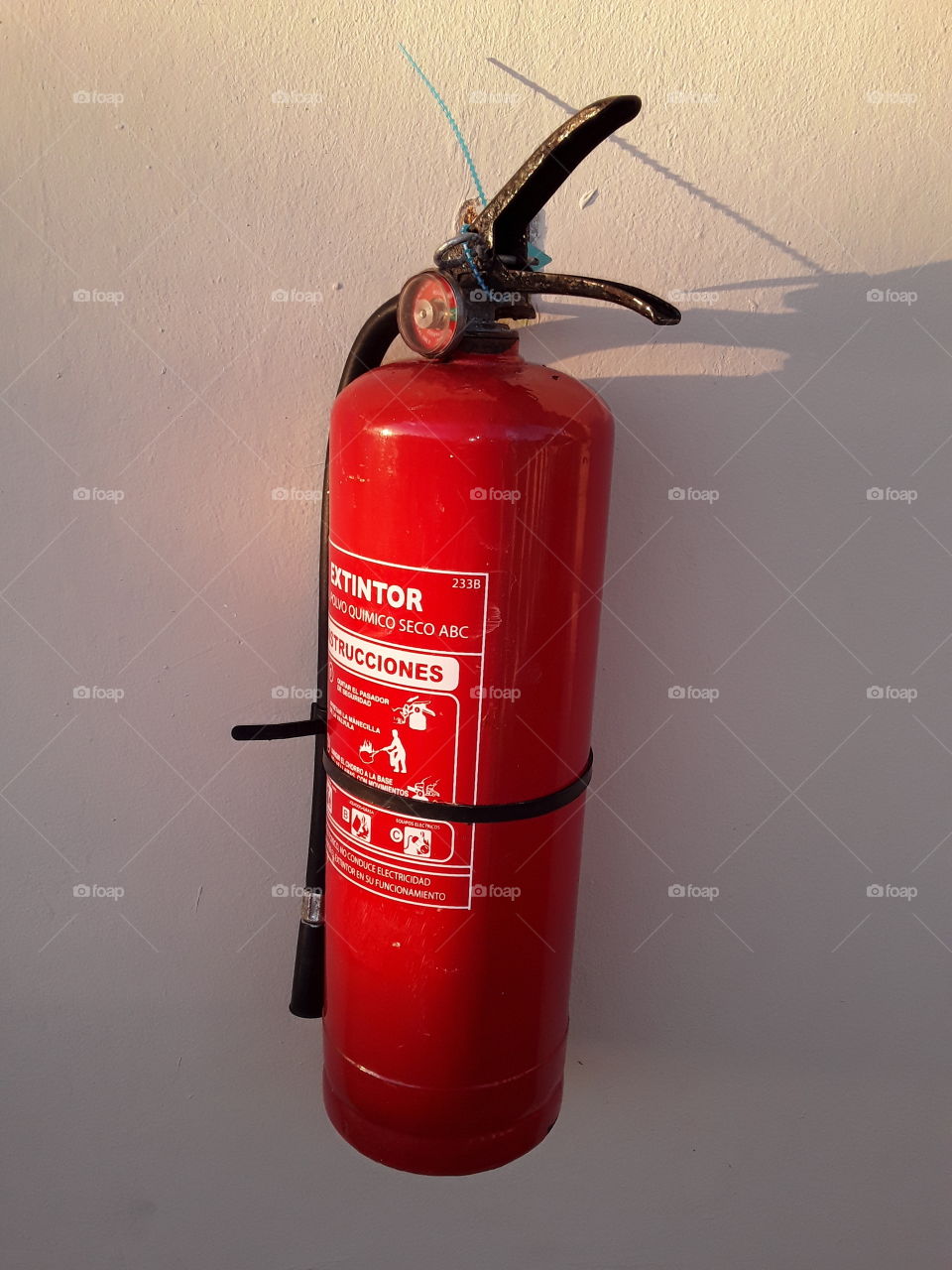 fire extinguisher on the wall