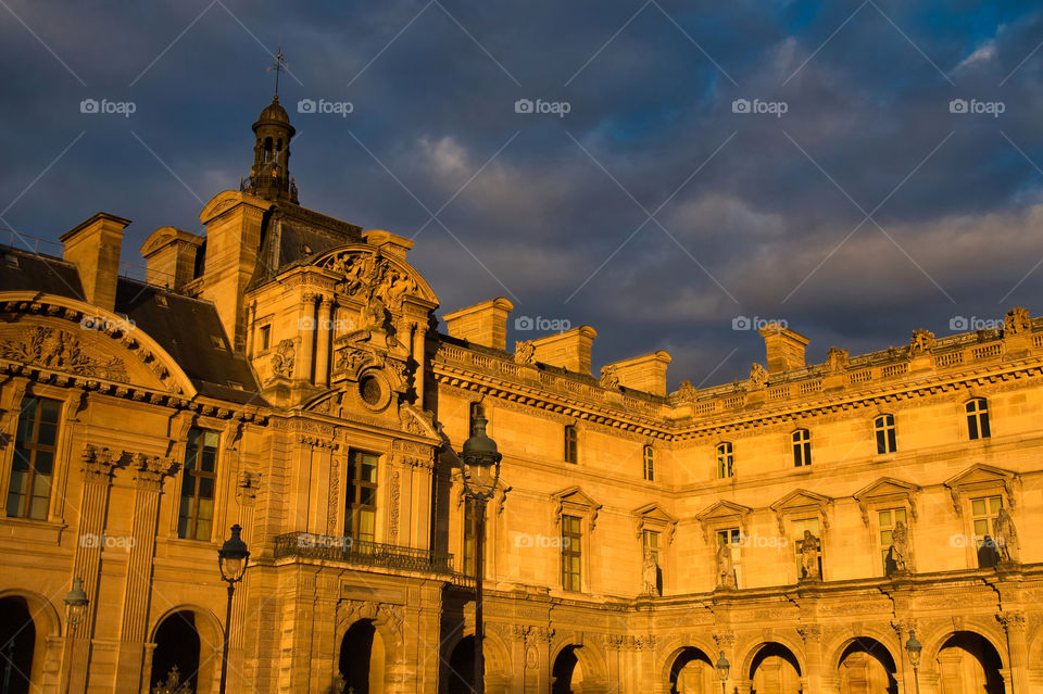 city castle at night in paris