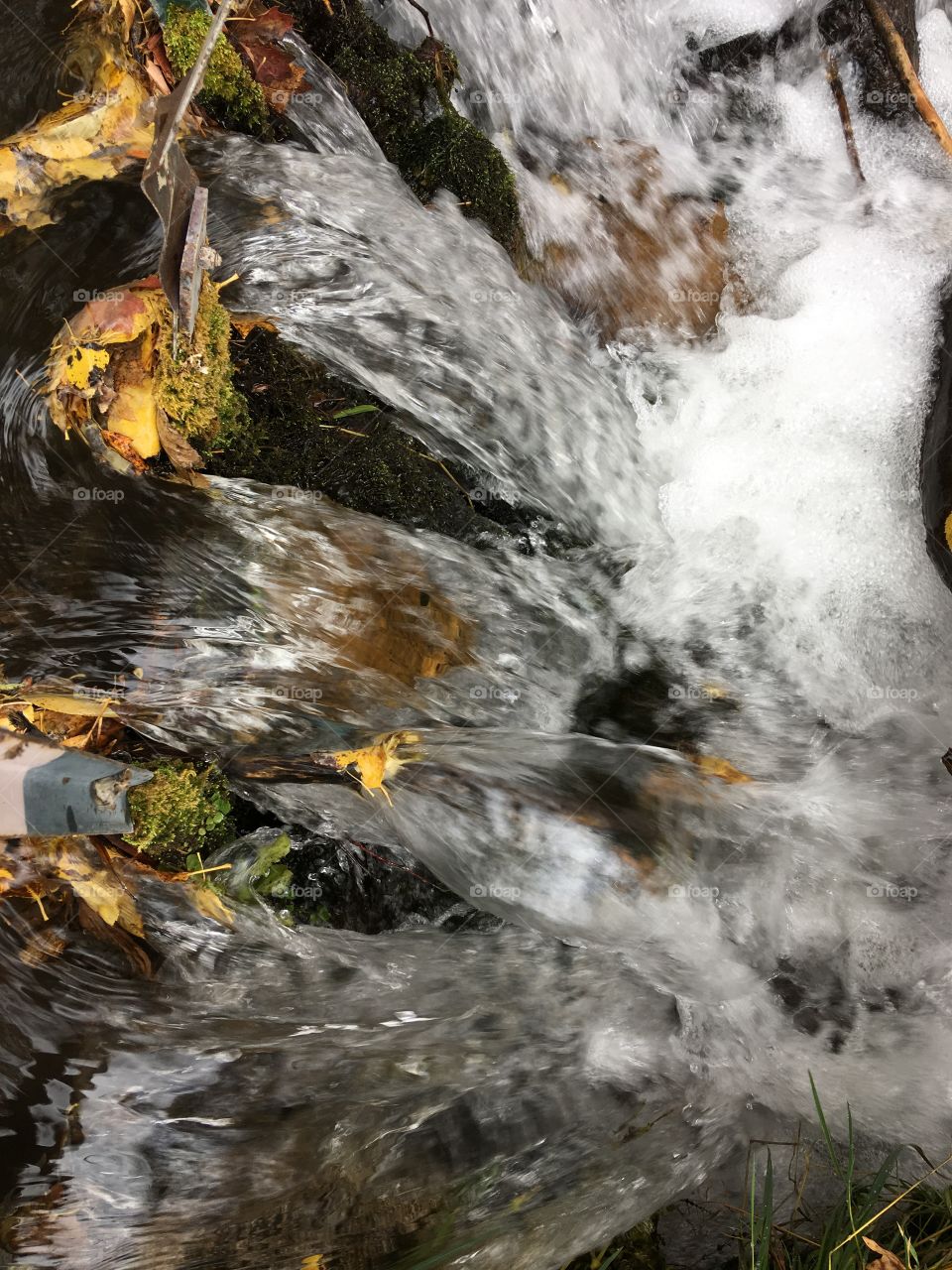 Autumn waterfall in the Utah mountains. 