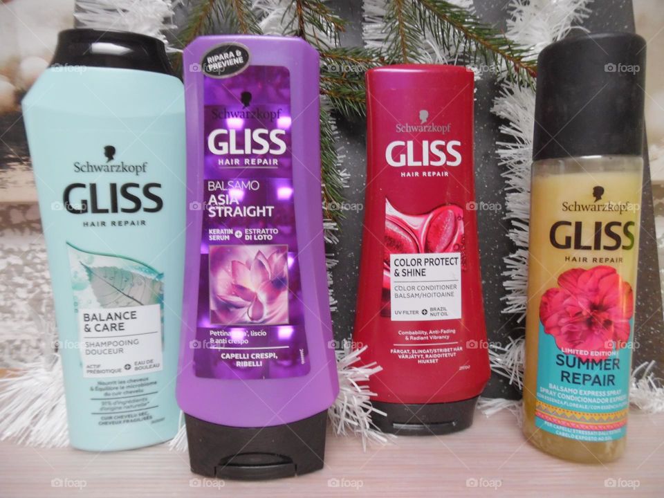 schwarzkopf haïr , gliss, conditioner and shampoo , colored hair, hair smooth