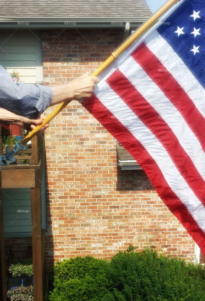 Holiday. Hanging the Flag