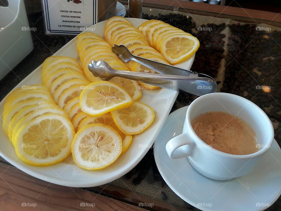 Coffee with lemon