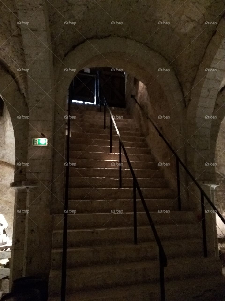 Stairs at medieval house dated from 12th century, France