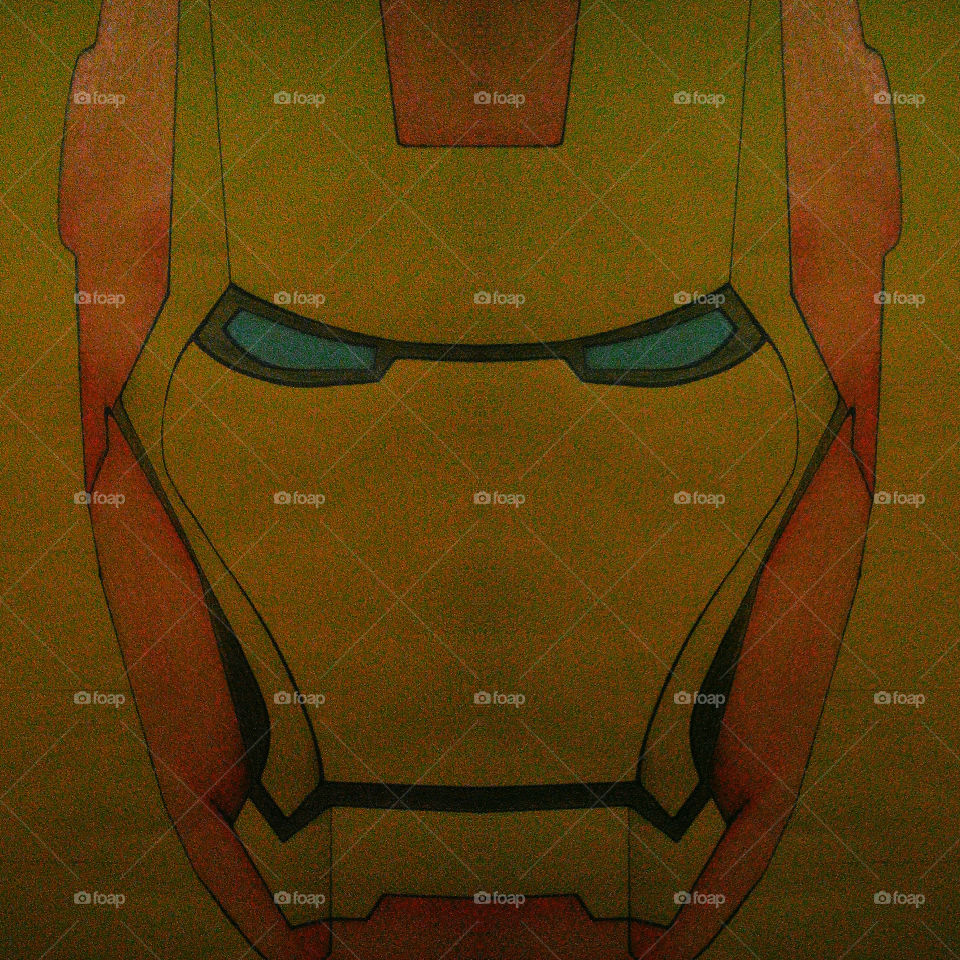 Iron man hand drawn face