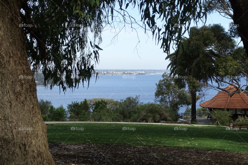 The view of the Swan River from Kings Park, Perth, Western Australia.
