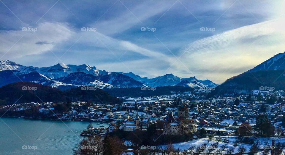 Mountain view from Spiez 