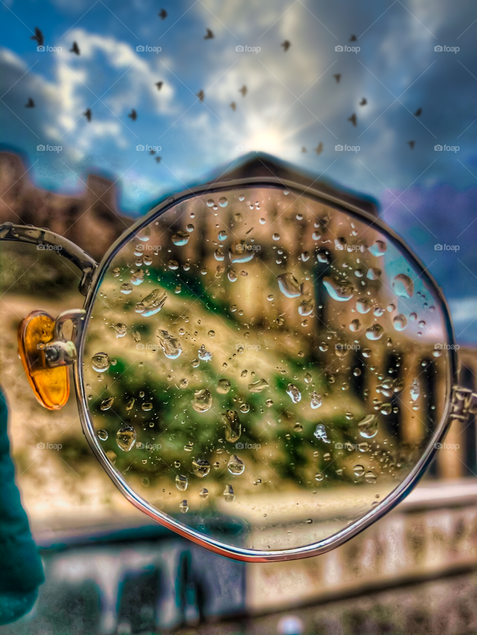 The castle of Aleppo in the rain