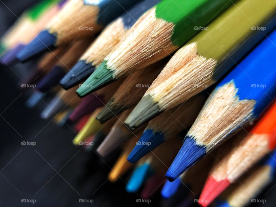 A view of colored pencils.